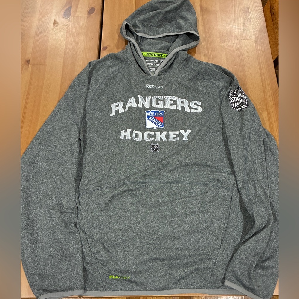 Reebok Dark Gray Rangers Hockey Women's Hoodie